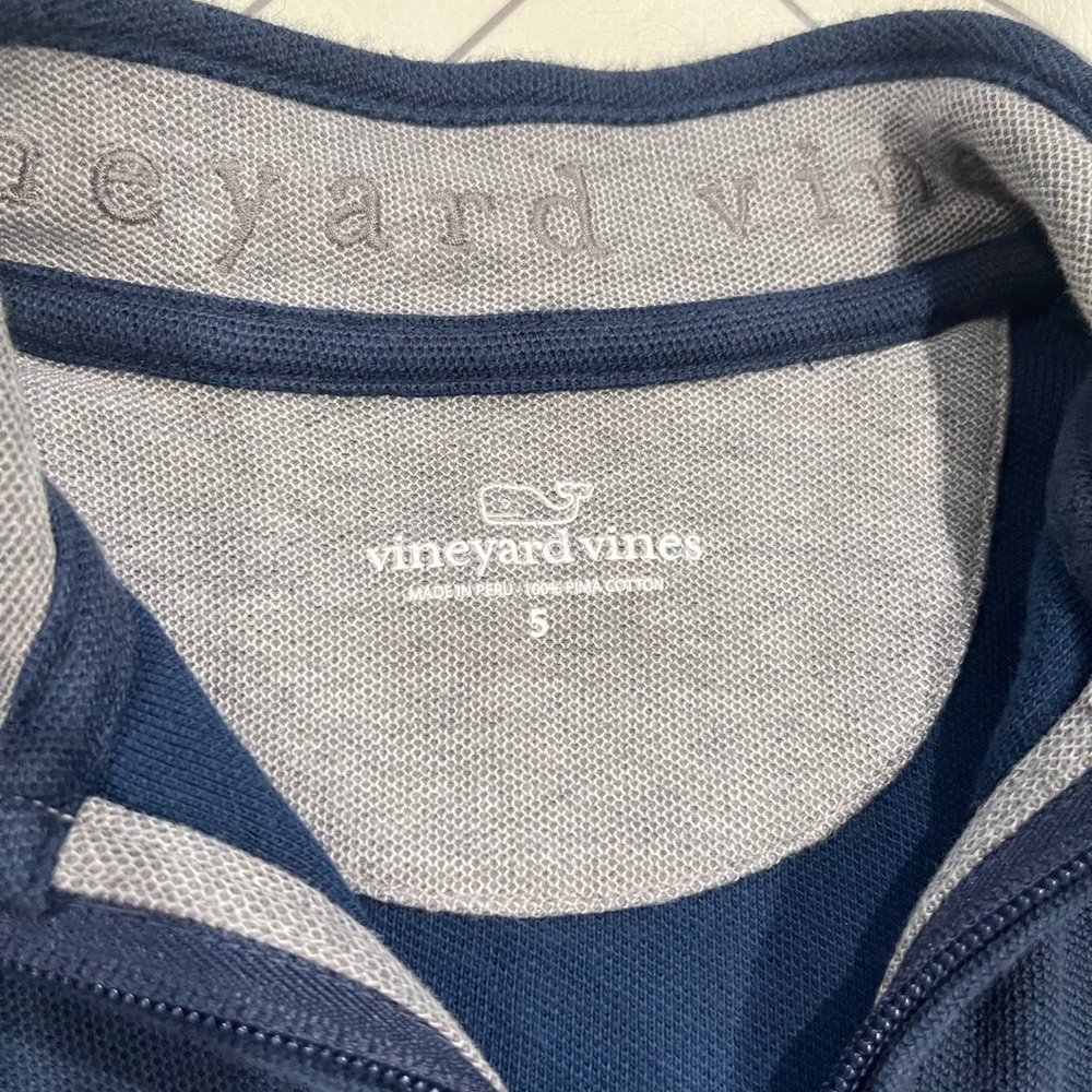 Vineyard Vines Navy Quarter Zip Pullover - Picture 4 of 10
